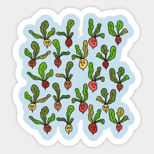 Cute and Colorful Radishes Sticker